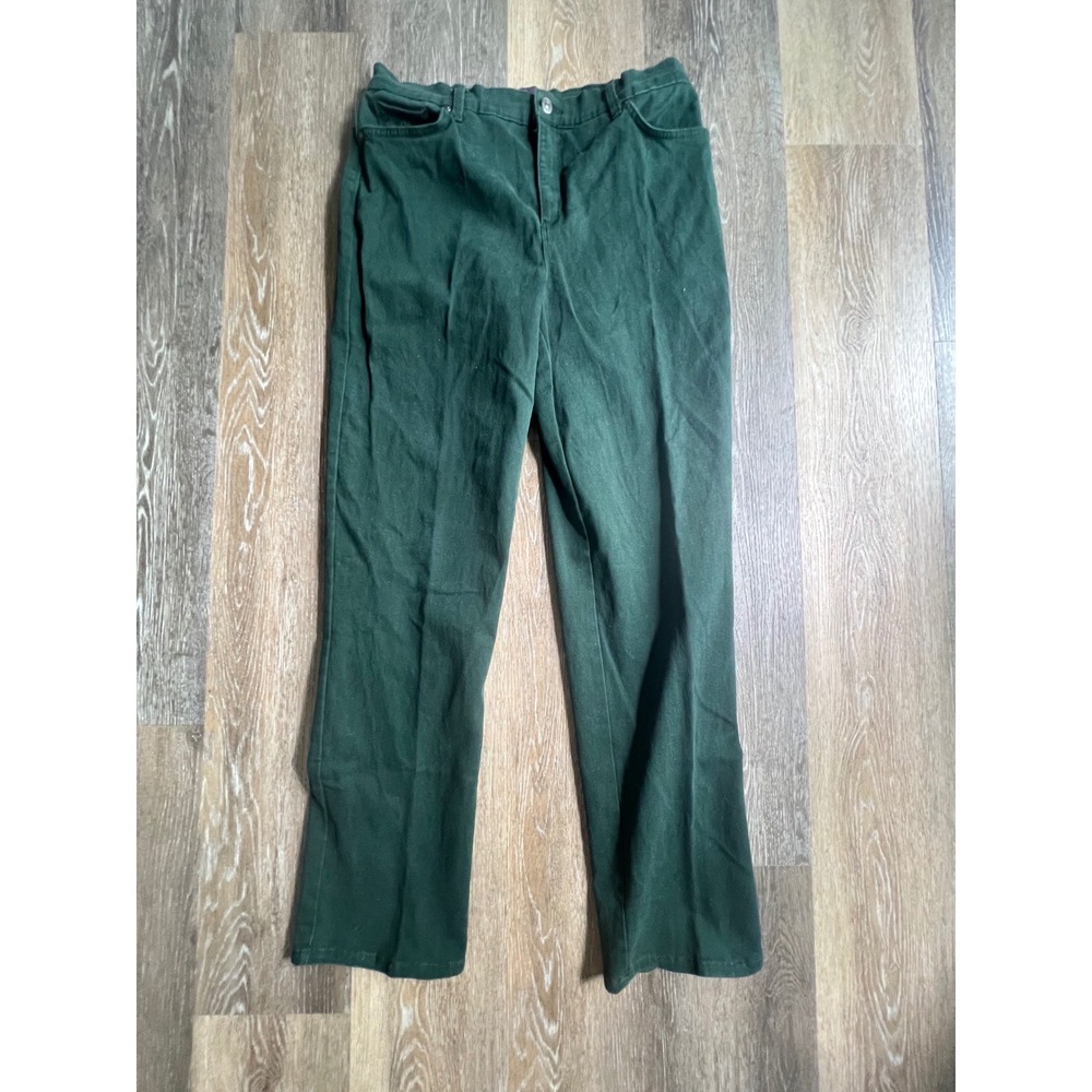 Gloria Vanderbilt Amanda Jeans Women 12 Green Excellent High Rise Straight Leg